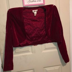 Maroon blazer suede
